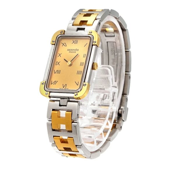 HERMES Croisiere CR1.240 Quartz Gold Dial Ladies Watch 90285872 - Picture 1 of 6